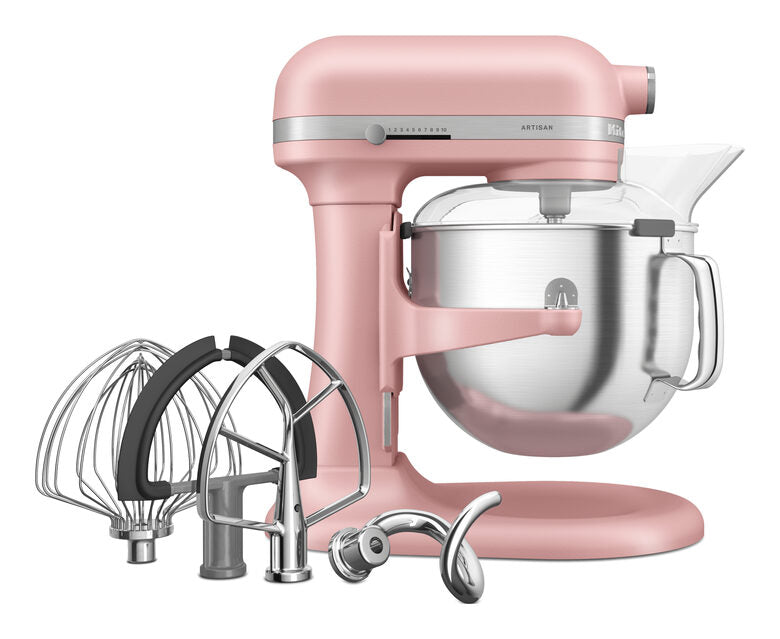 KitchenAid 5KSM70SHXEDR Sbattitore con base 375 W Grigio, Rosa, Acciaio inox