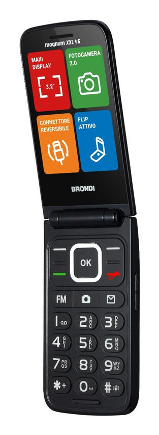 Brondi Magnum XXL Nero Telefono cellulare per anziani con tasti grandi
