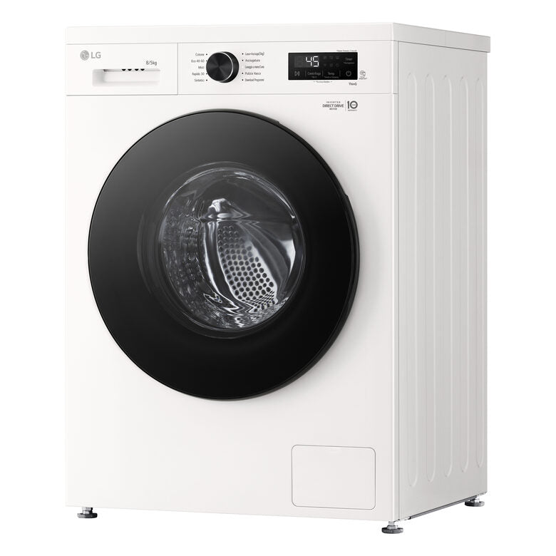 LG W4NX1085NWB Lavasciuga 8/5kg Serie X1, Classe A/E, 6 Motion Direct Drive, Wi-Fi, 1400 giri, Allergy Care, Bianca