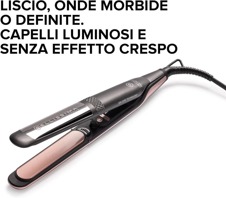 Bellissima Imetec Creativity Multistyle, Piastra per capelli Lisci o Mossi, Rivestimento ceramica, Particelle Diamante, Cheratina, Piastre Flessibili e Calde Anche Esternamente, 5 temperatur