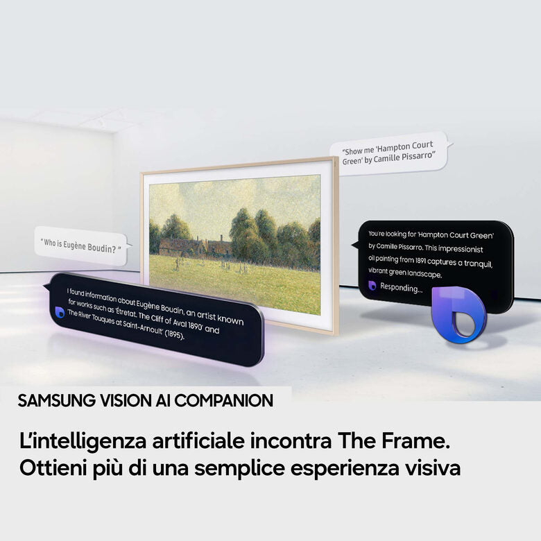 Samsung The Frame Pro AI TV 65" QE65LS03HWUXZT 4K, Processore NQ4 AI Gen3, 4K AI Upscaling, Art Mode, Glare Free, Neo Quantum HDR, Dolby Atmos & OTS, Modern Frame Design, Vision AI Smart TV,