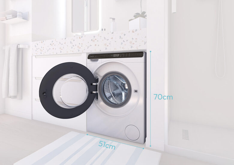 Candy ProWash 700 Mini, Lavatrice Compatta 5 KG, Classe A, 1200 giri, Bianco, Inverter, Wi-Fi, CW50-BP12307WU-S