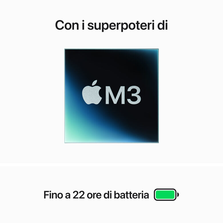 Apple MacBook Pro 14'' M3 chip con 8‑core CPU e 10‑core GPU, 512GB SSD - Grigio Siderale