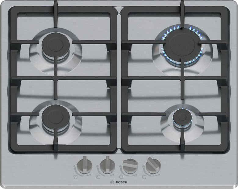 Bosch Serie 4 PGP6B5K90 Piano cottura a gas 60 cm 4 fuochi Acciaio Inox