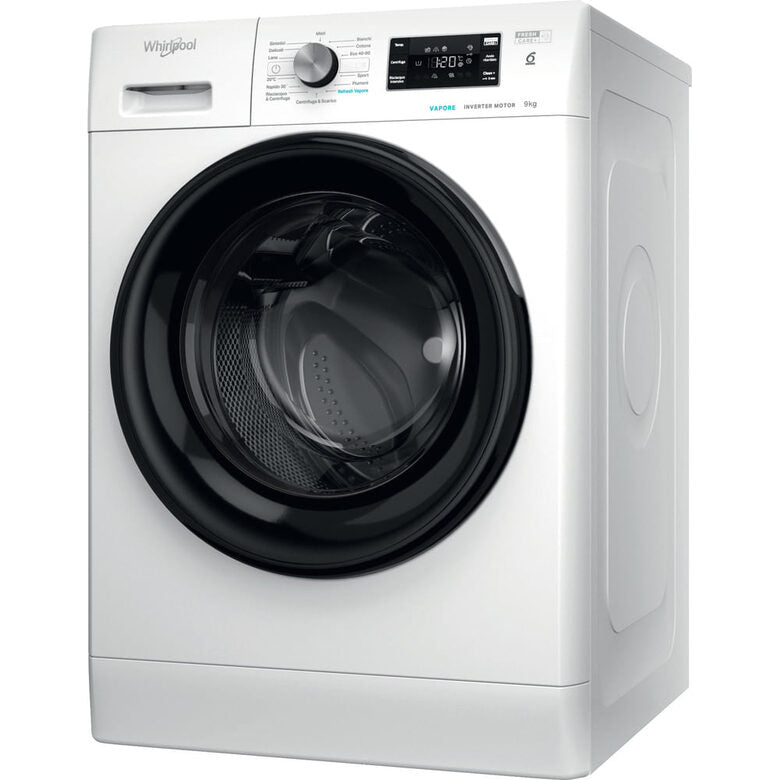 Whirlpool FFB 9479 BV IT Lavatrice A Libera Installazione 9 Kg, 1400 Giri, Tecnologia 6° Senso, Freshcare+ Con Vapore, Classe B, Bianco