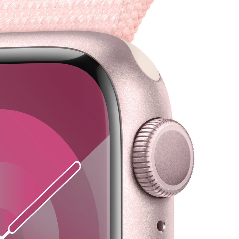 Apple Watch Series 9 GPS Cassa 41mm in Alluminio Rosa con Cinturino Sport Loop Rosa Confetto