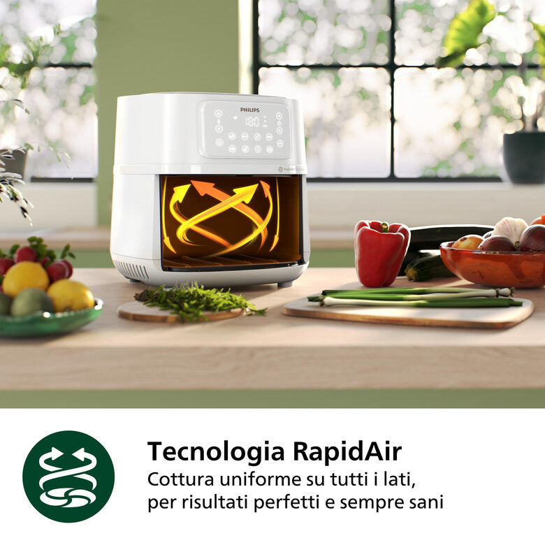 Philips 5000 series Airfryer 7.2L, Friggitrice ad aria 16-in-1, App per ricette, HD9285/00