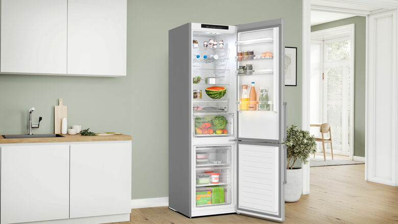 Bosch Serie 4 KGN39VLCT Frigorifero combinato da libera installazione 203 x 60 cm Metal look Classe C