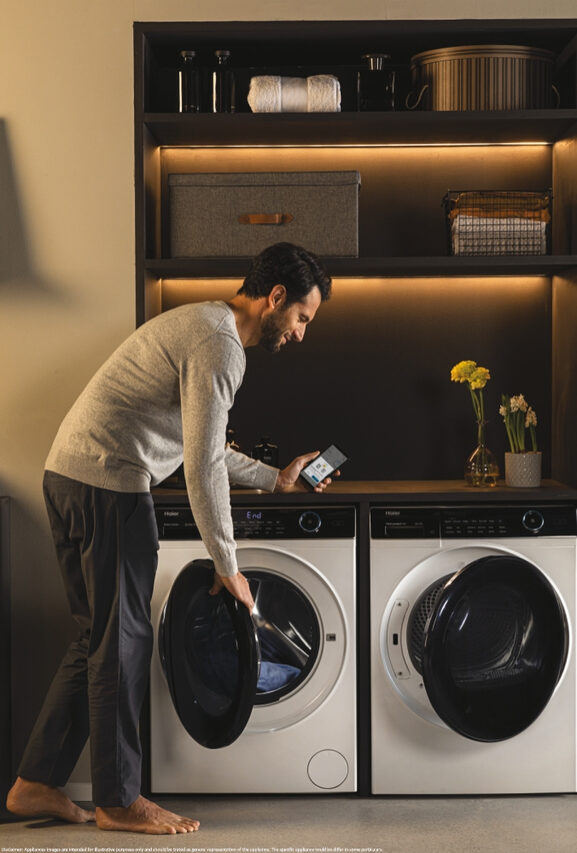 Haier HW90-B14959NEUIT I-pro Series 5 Lavatrice A Libera Installazione 9 Kg, 1400 Giri, Classe A, Bianco, Direct Motion, Refresh, Wi-fi
