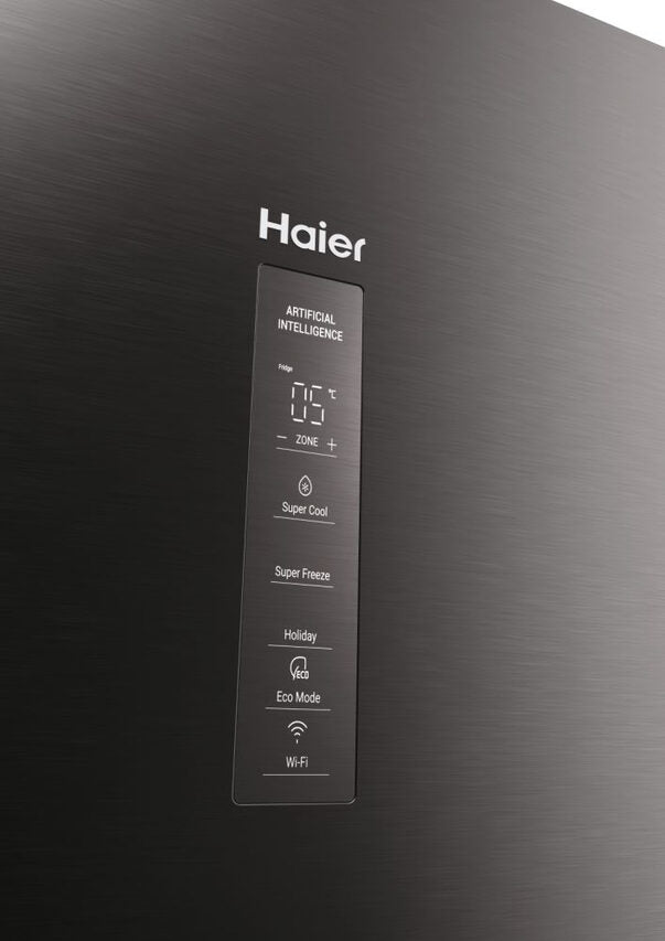 Haier HDPW3620DNPD 2D 60 Serie 3 Frigorifero Combinato A Libera Installazione, No Frost, Tecnologia Haier Air Surround, Haier Artificial Intelligence, Classe D, Acciaio Inox