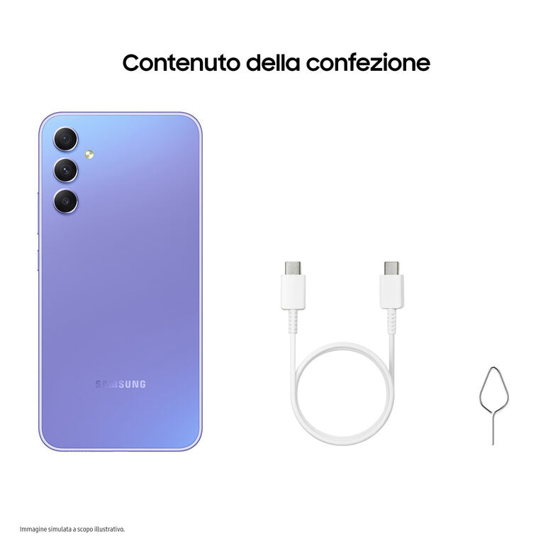 Samsung Galaxy A34 5G Display FHD+ Super AMOLED 6.6”, Android 13, 8GB RAM, 256GB, Doppia SIM, Batteria 5.000 mAh, Awesome Violet