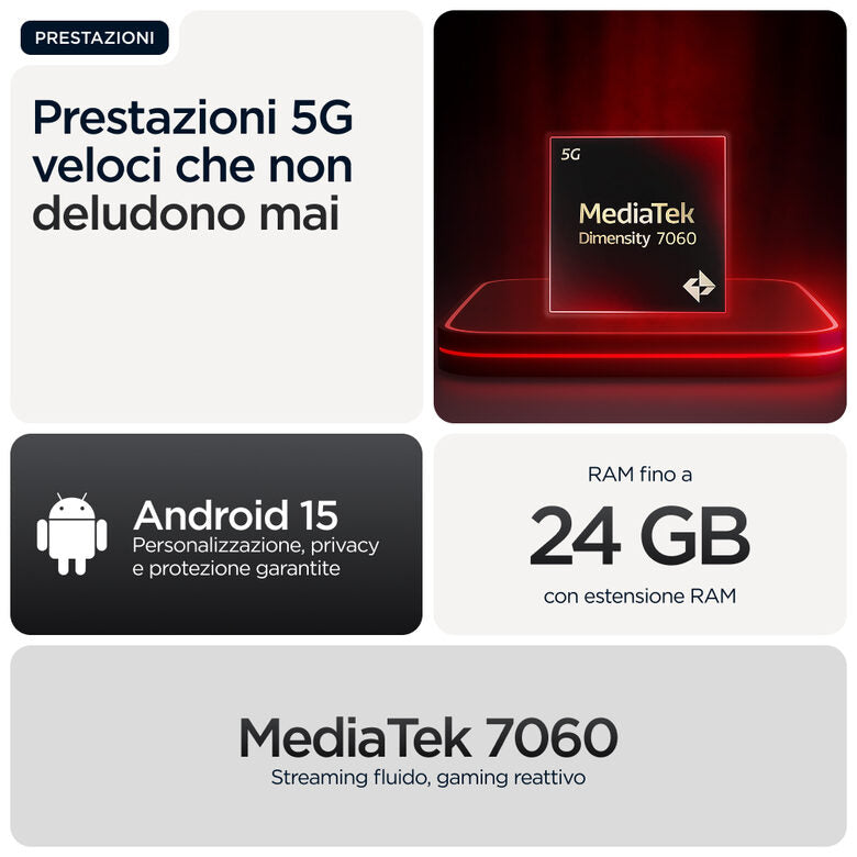 Motorola moto g56 5G 17,1 cm (6.72") Dual SIM ibrida Smartphone Android 15 USB tipo-C 8 GB 512 GB 5200 mAh Nero