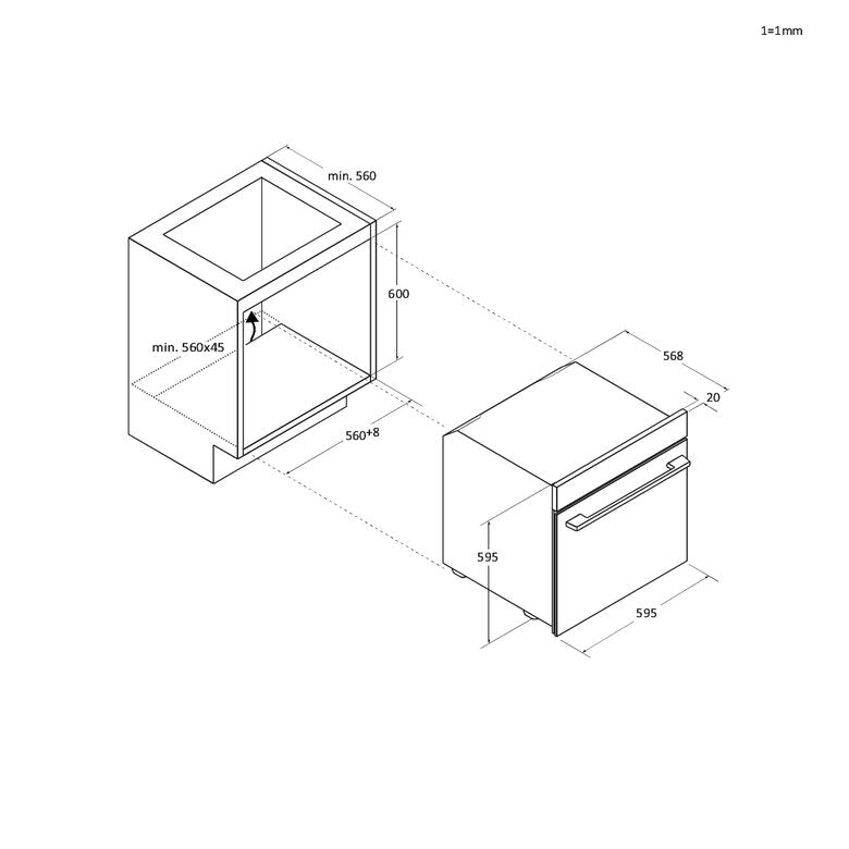 Candy CA6 N3T1HTB 78 L Forno a incasso 3300 W Nero