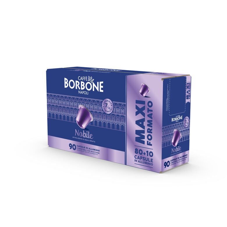 Caffe Borbone 90 Capsule in Alluminio Caffe Compatibile Nespresso Nobile