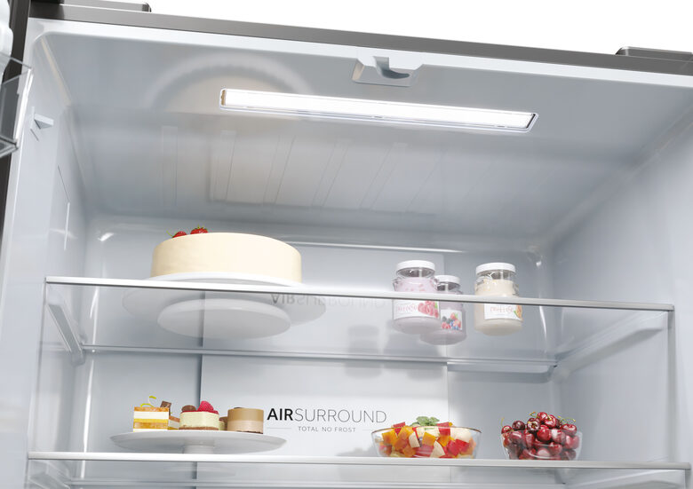 Haier HCR3818EWMM Libera installazione 463 L Platino, Acciaio inox
