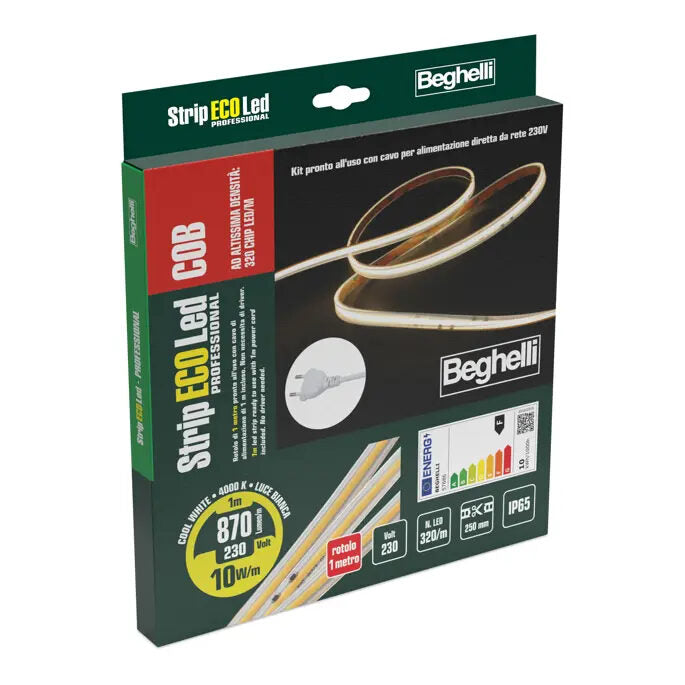 Beghelli Strip LED 1mt 230V 10W/mt 4000K