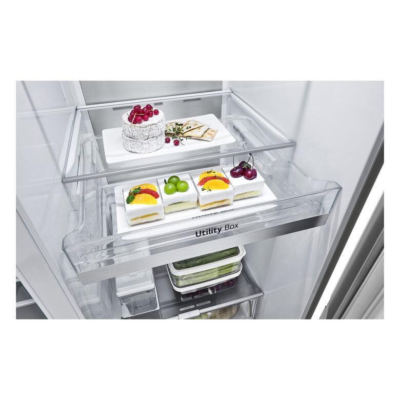 LG GSLV91MBAC Frigorifero Side-by-Side, Classe C, 635L, Wi-Fi, No allaccio, UVnano, Acciaio