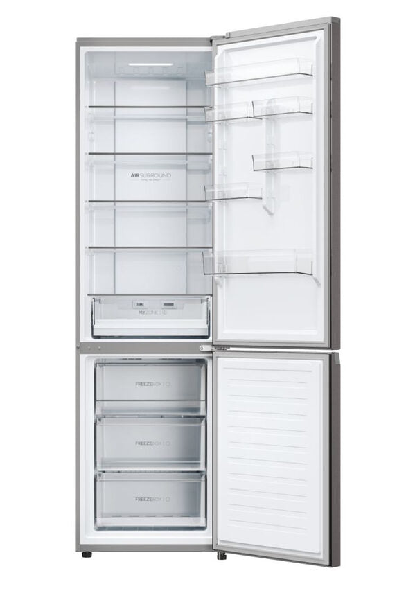 Haier HDPW3620DNPD 2D 60 Serie 3 Frigorifero Combinato A Libera Installazione, No Frost, Tecnologia Haier Air Surround, Haier Artificial Intelligence, Classe D, Acciaio Inox