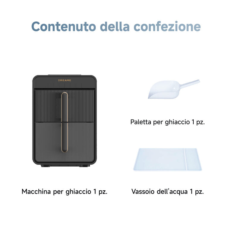 Dreame Aura Macchina per la produzione di cubetti di ghiaccio integrata/indipendente 12 kg/24h Nero, Oro