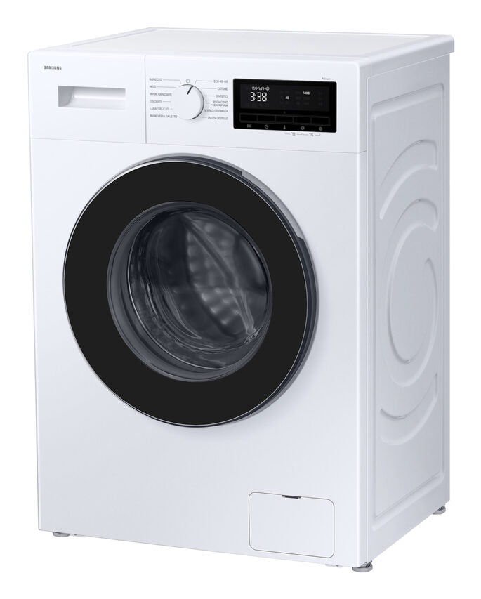 Samsung WW80FG3M05AWET Serie 3000 Lavatrice Slim A Libera Installazione 8 Kg, 1400 Giri, Vapore Igienizzante, Classe A, Bianco