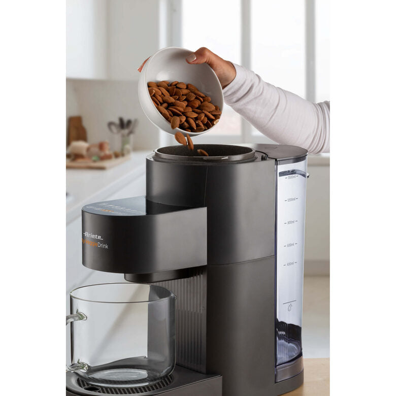 Ariete 650 My Veggie Drink, Macchina per bevande vegetali, Capacità 0,4L - 1,5L, 1200W, 6 programmi, 15 min di preparazione, Nero