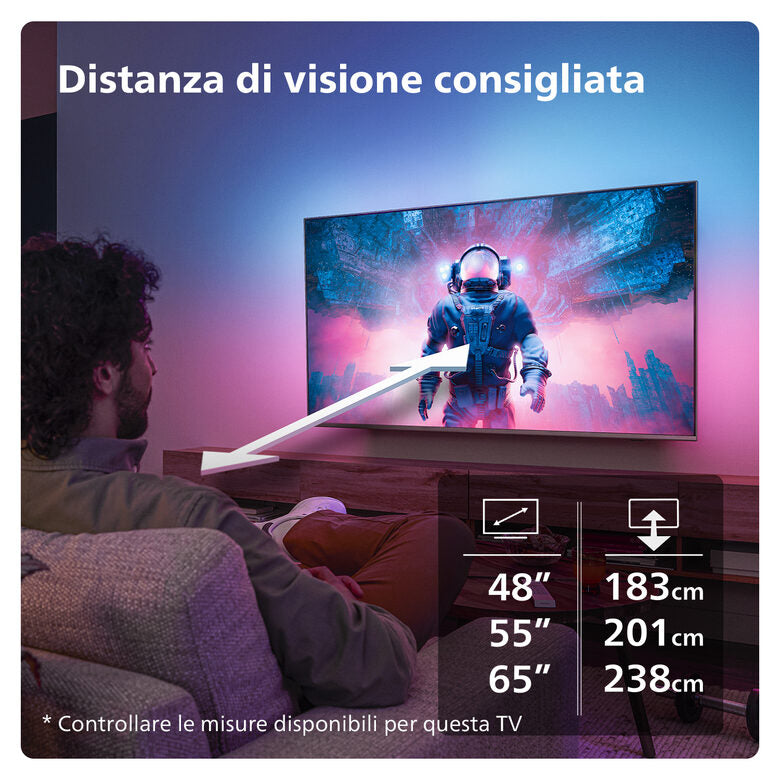 Philips 55Oled769 Televisione Smart TV 55 Pollici Oled 4K Uhd Ambilight Dolby Vision Atmos