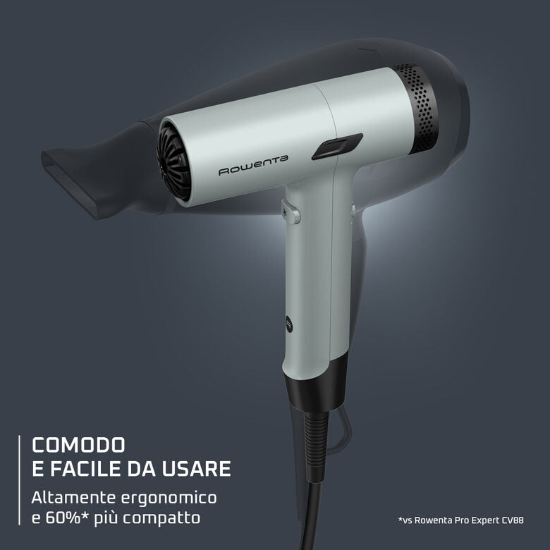 Rowenta Tiny , Asciugacapelli Compatto, Motore Ad Alta Velocità, Design Ultra-compatto, HY7120