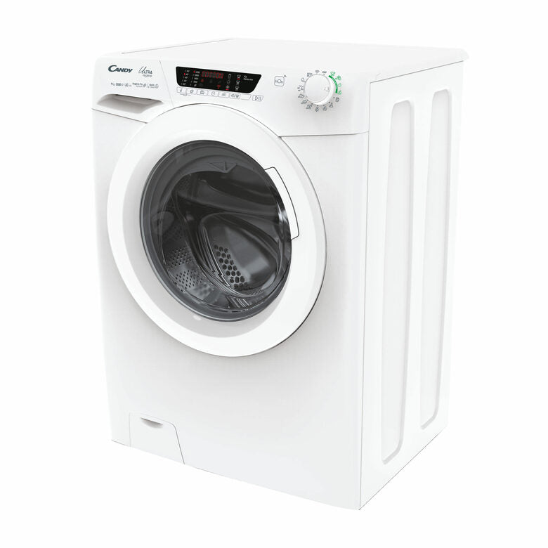 Candy Ultra Hygiene Ultra, Lavatrice Carica Frontale 9 KG, 10% più efficente della classe A, 1200 giri, Bianco, Inverter, Wi-Fi, Ciclo Igiene, HE 1294TWM6/1-S