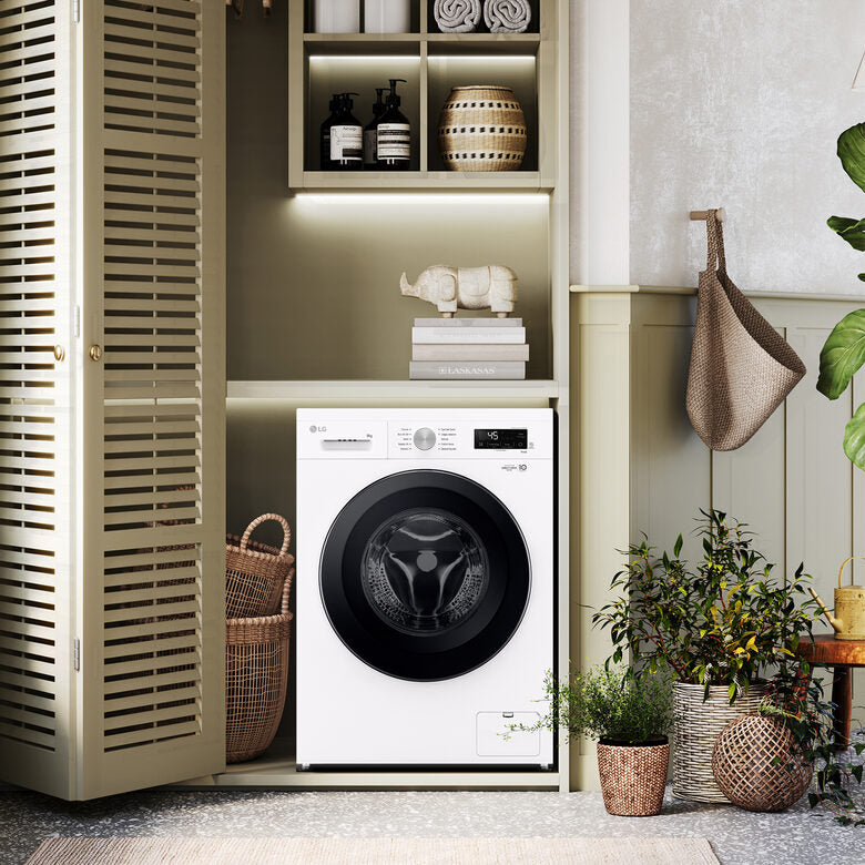 LG F4NX1008NWK Serie X1 Lavatrice Smart A Libera Installazione 8 Kg, 1400 Giri, Allergy Care, Direct Drive, Wi-Fi, Sistema 6 Motion, Classe A, Bianco