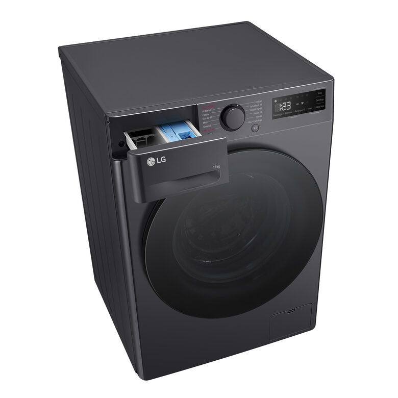 LG F4R5011TSMB Lavatrice 11kg AI DD, Classe A-10%, 1400 giri, TurboWash, Vapore
