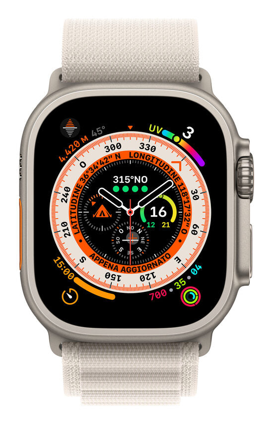 Apple Watch Ultra GPS + Cellular, 49mm Cassa in Titanio con Cinturino Alpine Loop Galassia - Medium