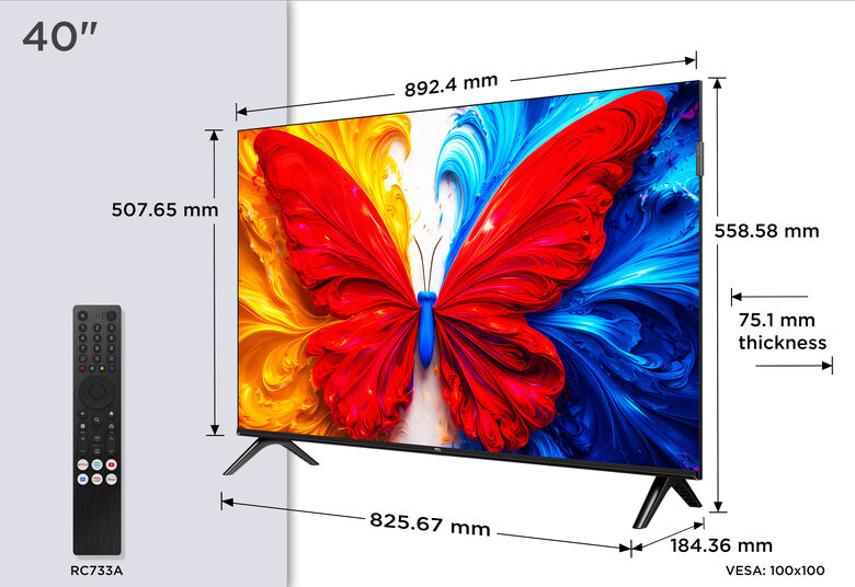 TCL S5L TV 40S5L - Full HD 40”, QLED, HDR, Direct LED, Android TV, Dolby Audio