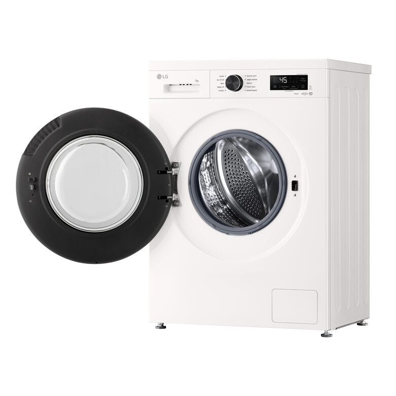 LG F2NX10S7NWB Lavatrice A Libera Installazione 7 Kg, 1200 Giri, Motore Direct Drive Inverter, Filtro Ispezionabile, Classe A, Bianco