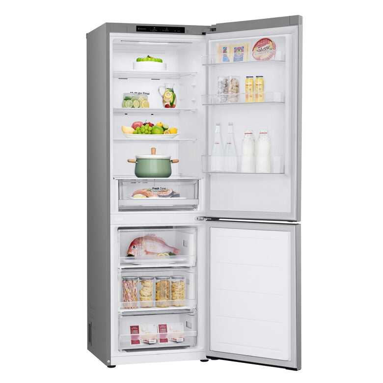 LG GBV21L0EPY Frigorifero combinato, Classe E, 344L, Door Cooling, Smart Diagnosis, Total No Frost | Prime Silver