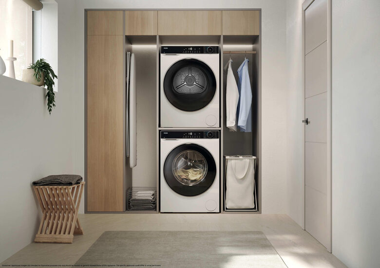 Haier HD120-E357U1-IT Asciugatrice Libera Installazione 12 Kg, Pompa Di Calore, Wi-Fi Smart, Classe E, Bianco