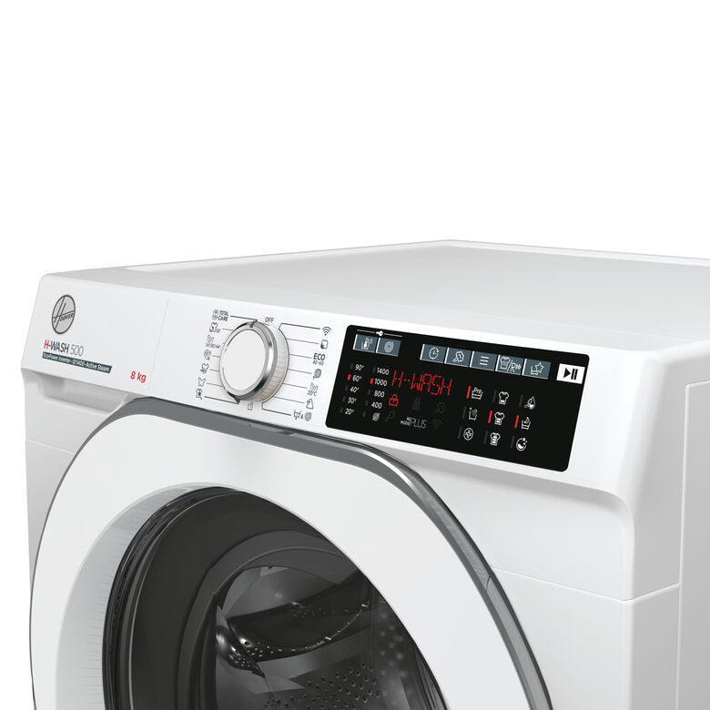 Hoover HW 48AMC/1-S H-WASH 500 Lavatrice A Libera Installazione 8 Kg, 1400 Giri, Classe A, Motore Inverter EcoPower, Bianco