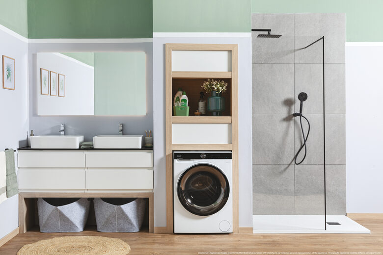 Candy BWS 4128B8-S Lavasciuga A Libera Installazione 12 Kg, 1400 Giri, ProWash&Dry, Proactive Ecowash, Candy Clean Shields, Soft Drum, Classe D, Bianco