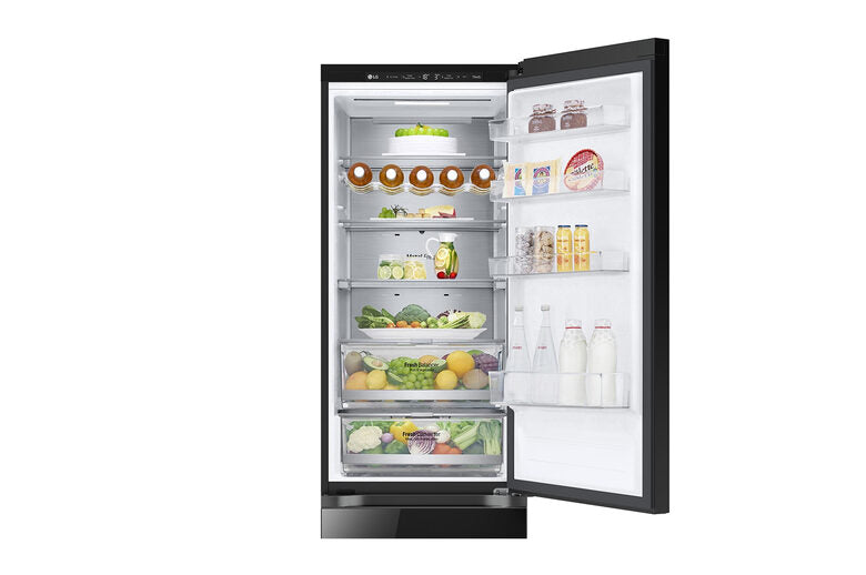 LG GBB72BM9DQ Frigorifero combinato, Classe D, 387L, Wi-Fi, Wine Rack, Porta in vetro,Nero