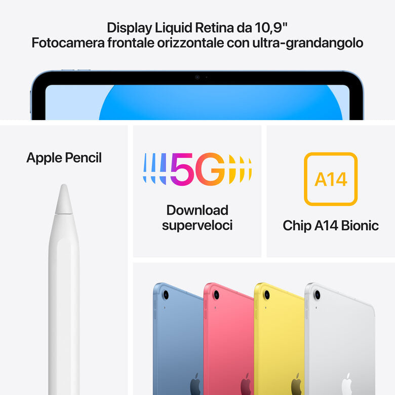Apple iPad (10^gen.) 10.9 Wi-Fi + Cellular 256GB - Argento