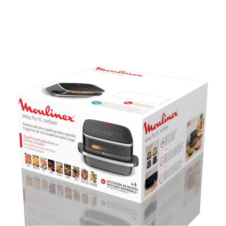 Moulinex Easy Fry XL Surface, Friggitrice ad Aria 1kg, Grande Superficie di Cottura, Doppia Resistenza, Visore per Monitorare la Cottura