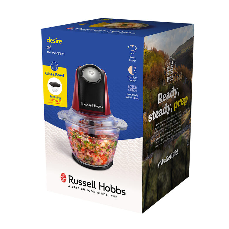 Russell Hobbs 27130-56 tritaverdure elettrico 0,5 L 200 W Nero, Rosso, Trasparente