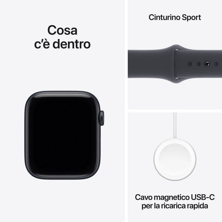 Apple Watch SE (3nd generation) SE 3 GPS 44mm Cassa Alluminio Mezzanotte con Sport Band Mezzanotte - M/L