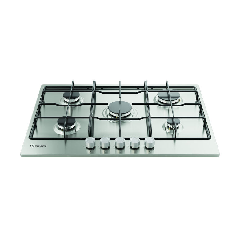 Indesit THP 752 IX/I 1 piano gas inox 75cm 5 fuochi griglie smaltate