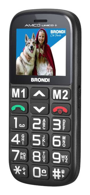 Brondi Amico Unico+ Ds Telefono Cellulare con Grandi Tasti Nero