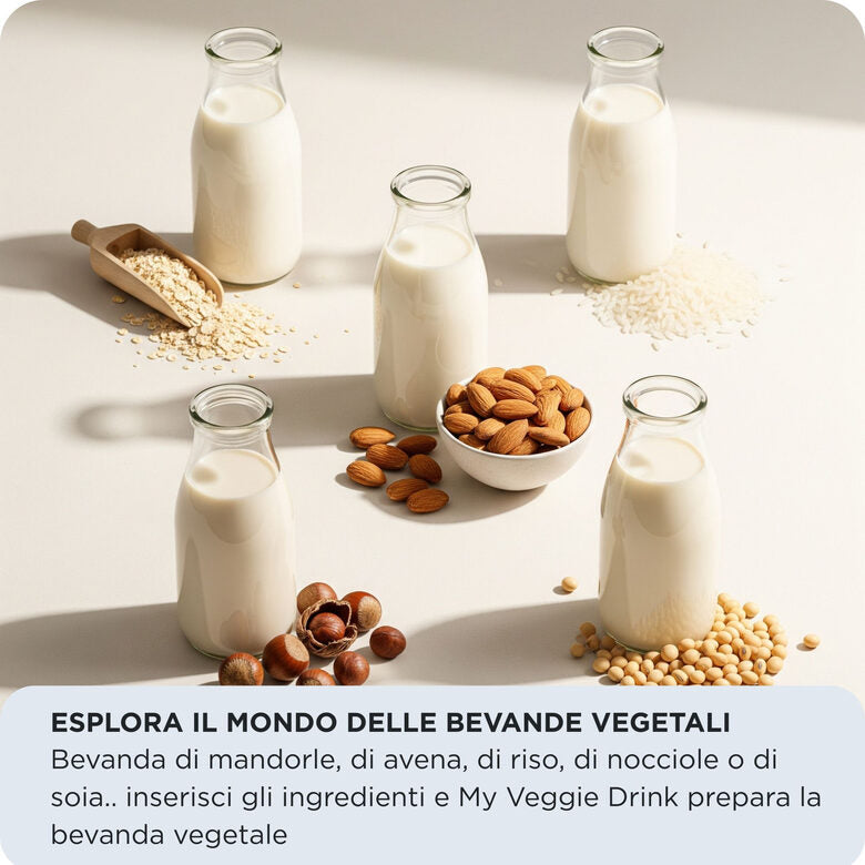 Ariete 650 My Veggie Drink, Macchina per bevande vegetali, Capacità 0,4L - 1,5L, 1200W, 6 programmi, 15 min di preparazione, Nero