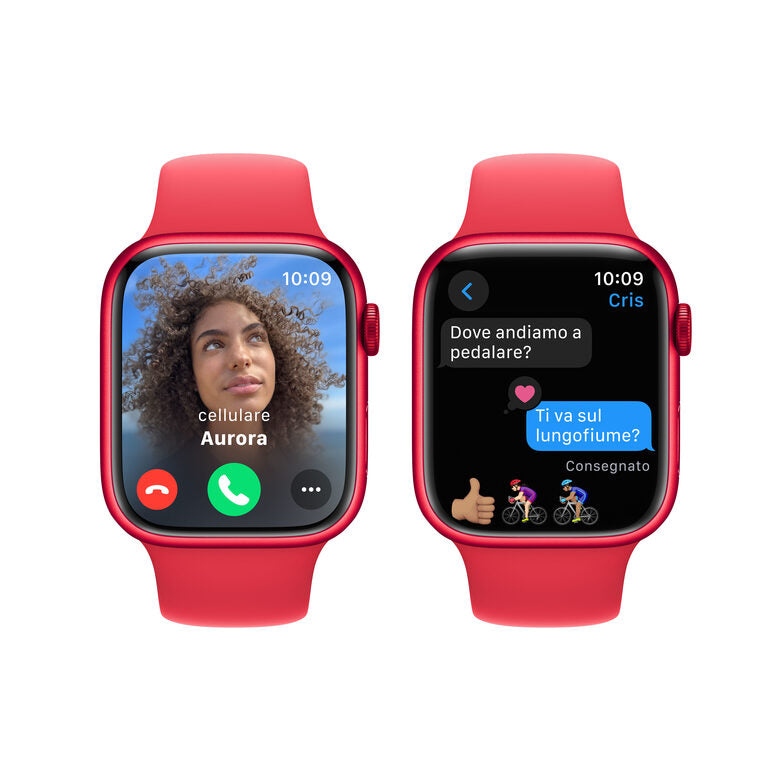 Apple Watch Series 9 GPS Cassa 45m in Alluminio (PRODUCT)RED con Cinturino Sport Band (PRODUCT)RED - S/M