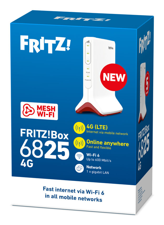 Box FRITZ! 6825 4G International router wireless Gigabit Ethernet Banda singola (2.4 GHz) Bianco