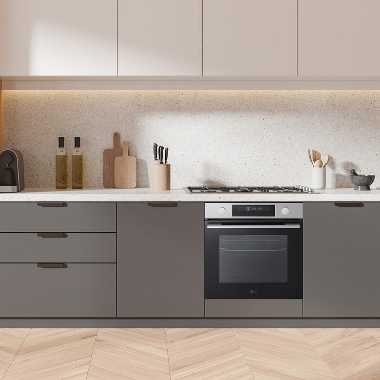 LG Forno 72L Classe A | 11 modalità di cottura, Frittura ad aria, Modalità pizza, Lievitazione, Pulizia pirolitica | Acciaio