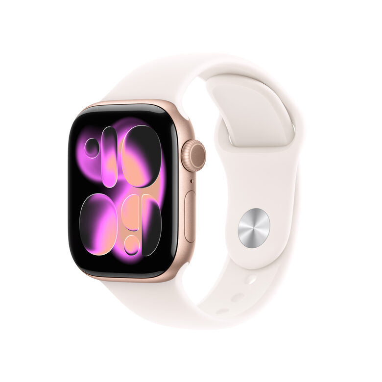 Apple Watch Series 11 GPS 42mm Cassa Alluminio Oro Rosa con Band Rosa Fard - S/M