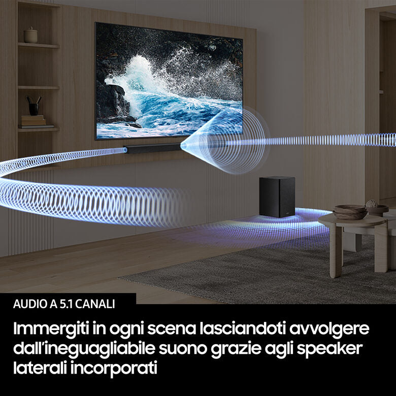 Samsung Soundbar HW-B750F/ZF, Audio 5.1 canali , Wireless Dolby 5.1ch, 2025